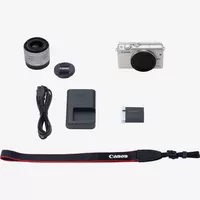 Canon EOS M100 blanca + objetivo EF-M 15-45mm f/3.5-6.3 IS STM plata Producto Contenido del embalaje