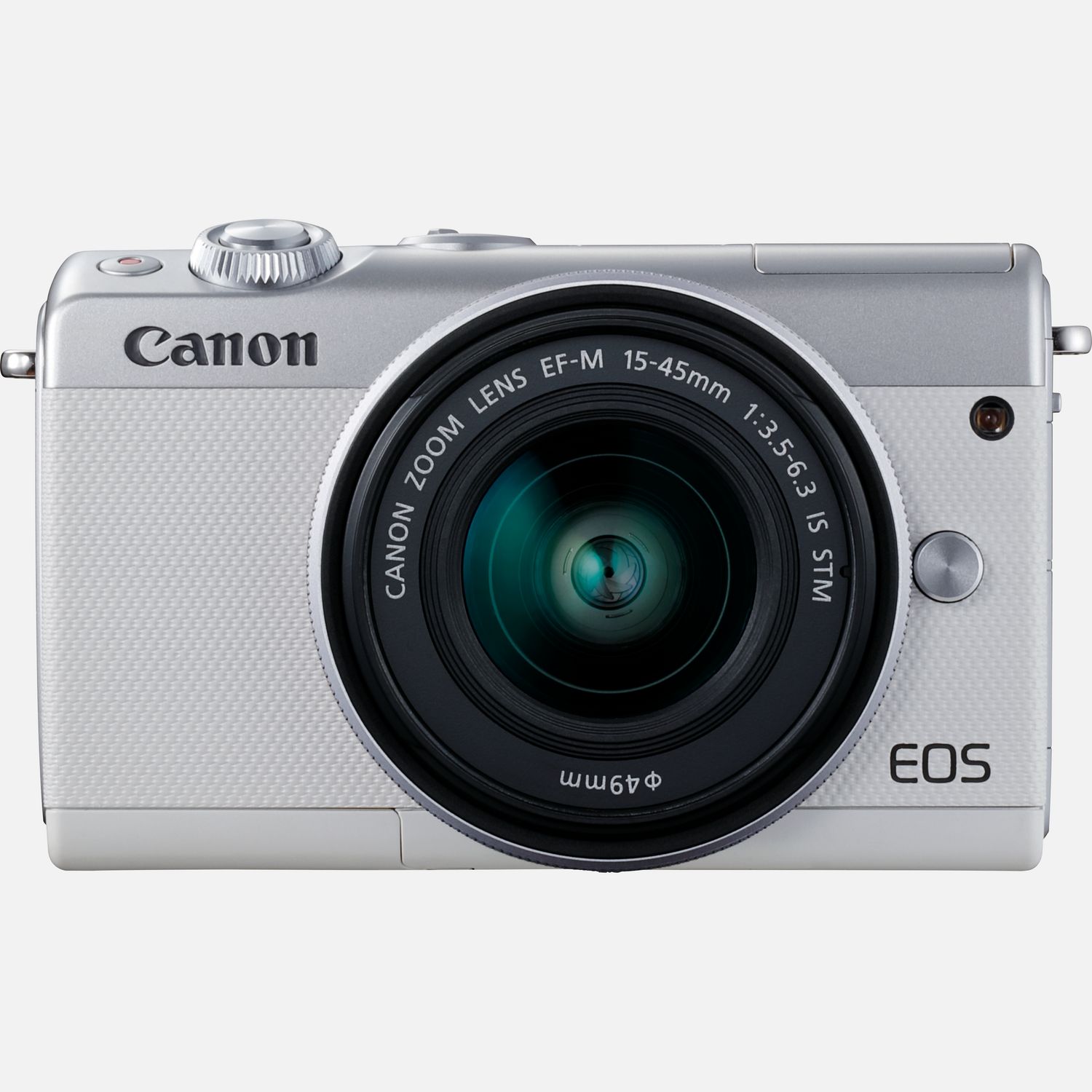 Appareil photo hybride - Canon EOS M100 blanc + Objectif EF-M 15-45mm f/3.5-6.3 IS STM argent