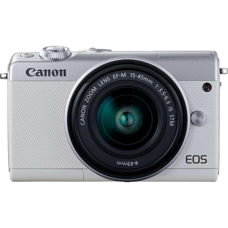Buy Canon EOS M100 Weiß + EF-M 15-45mm f/3.5-6.3 IS STM Objektiv Silber in  Abgesetzt — Canon Schweiz Shop