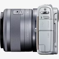 Canon EOS M100 Grey + EF-M 15-45mm f/3.5-6.3 IS STM Lens Silver Product Left View