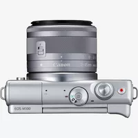 Canon EOS M100 Grey + EF-M 15-45mm f/3.5-6.3 IS STM Lens Silver Product Top View