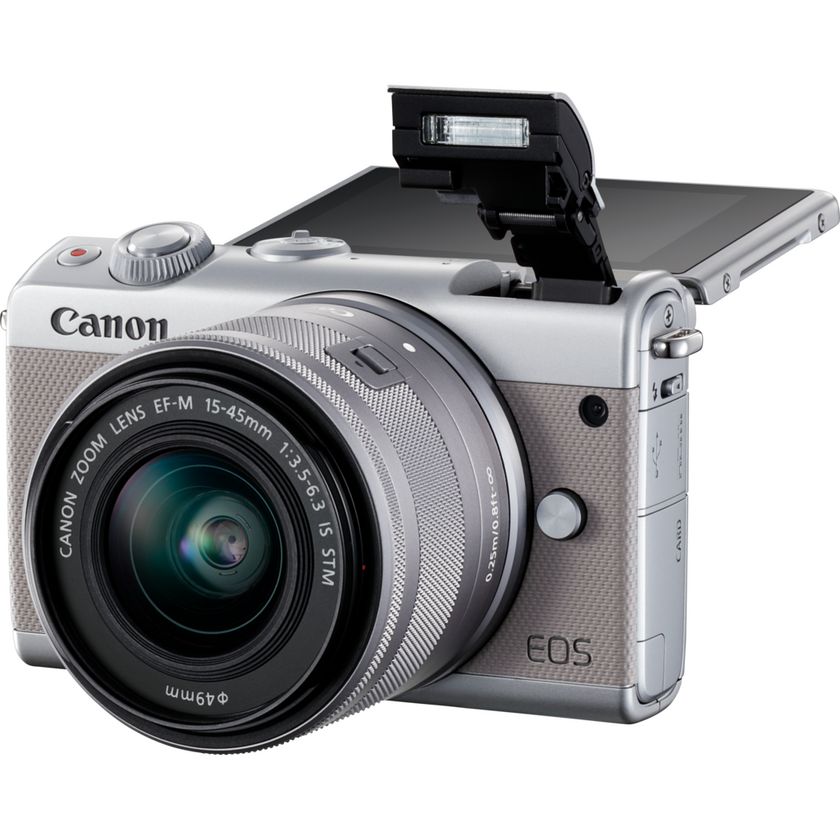 Buy Canon EOS M100 Grey + EF-M 15-45mm f/3.5-6.3 IS STM Lens 