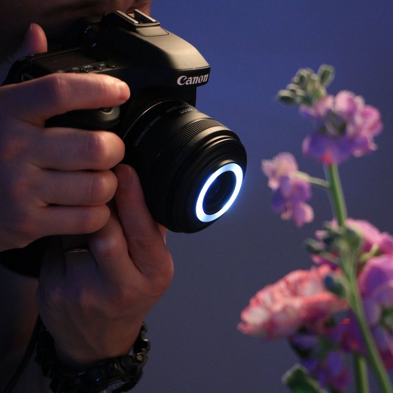 Objectif Canon EF-S 35mm f/2.8 Macro IS STM Objectif fixé à un appareil photo en action