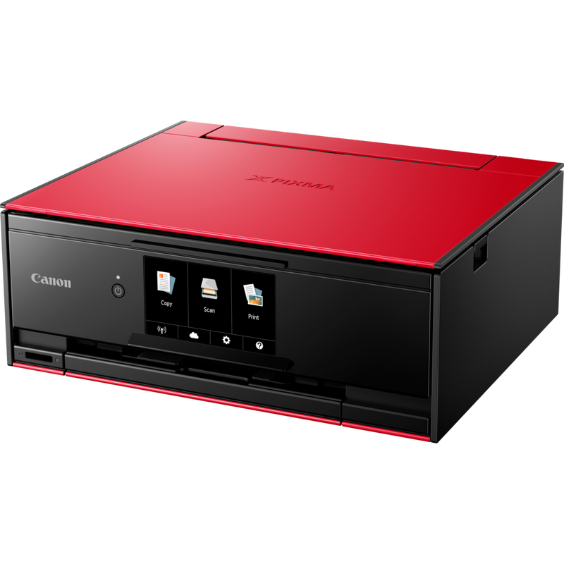 Canon PIXMA TS9155 Wireless Colour All in One Inkjet Photo Printer - Red Produkt Sett skrått forfra