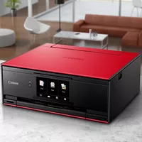 Canon PIXMA TS9155 - Rouge Sur une table