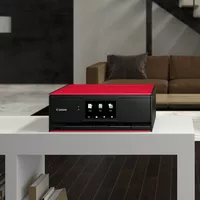 Canon PIXMA TS9155 - Rouge Sur une table, dans un couloir