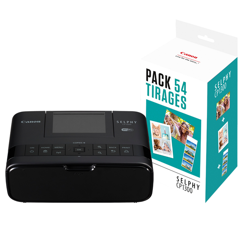Canon SELPHY CP1300 Colour Portable Photo Printer, Black + Colour Ink / Paper Set