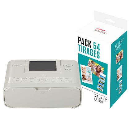 Canon Selphy CP1300 Photo Printer Black with Canon RP-108 Color Ink and  Paper Set 
