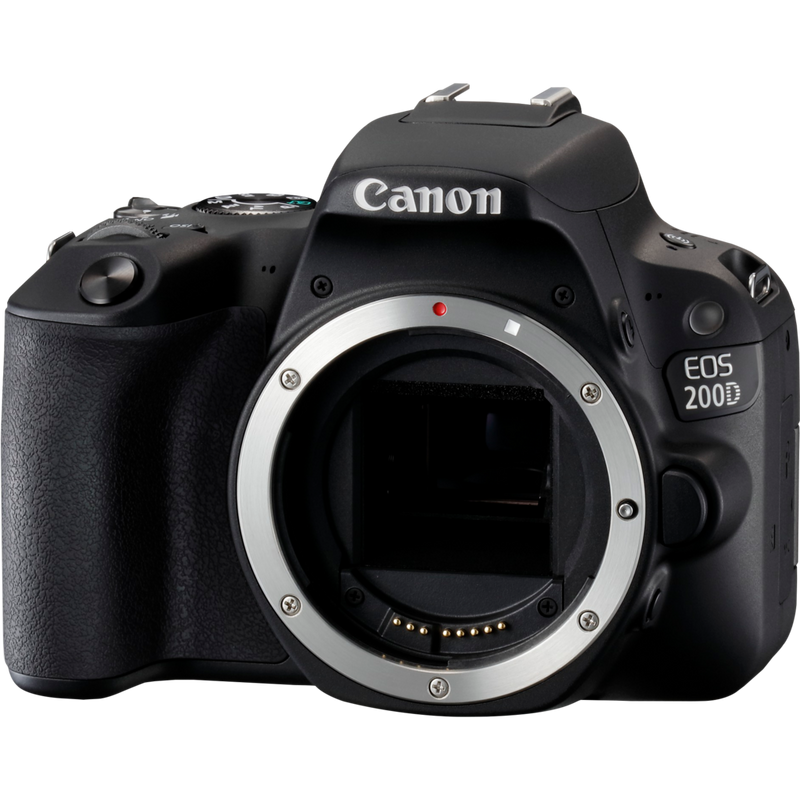 Canon EOS 200D Body - Black Product Angled Front View