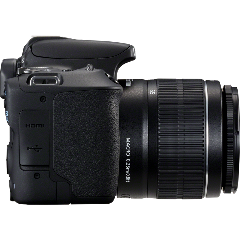 Canon EOS 200D Black + EF-S 18-55mm f/3.5-5.6 III Lens Product Left View