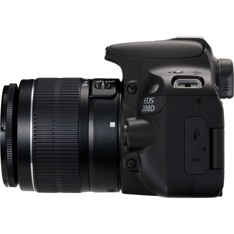 Canon EOS 200D Black + EF-S 18-55mm f/3.5-5.6 III Lens Product Right View