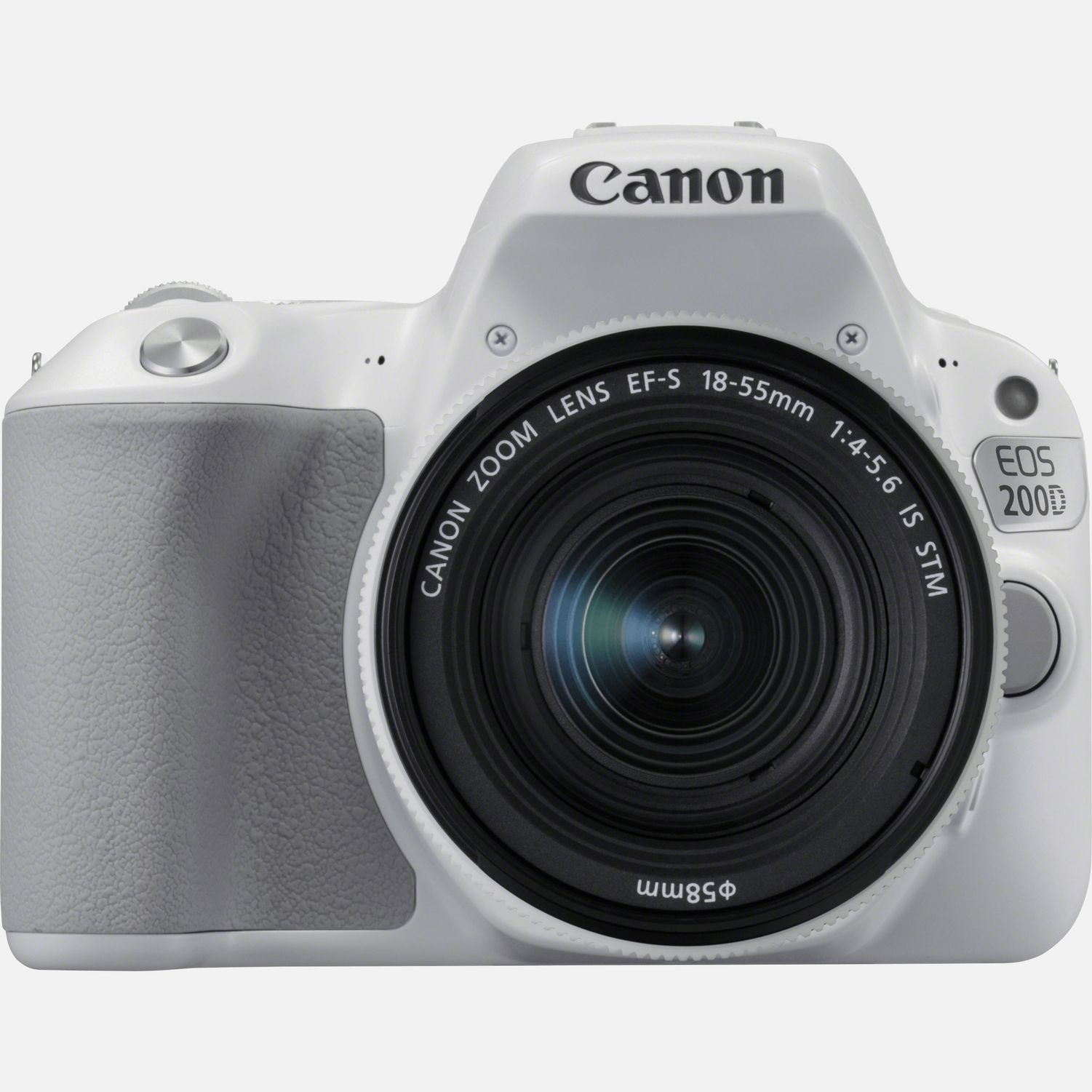 Canon Appareil photo reflex EOS 200D blanc + objectif EF-S 18-55mm f/4-5.6 IS STM argent