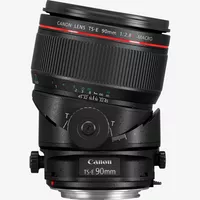 Canon TS-E 90mm f/2.8L Macro Objektiv Produkt Vorderansicht, die nach rechts geneigt ist