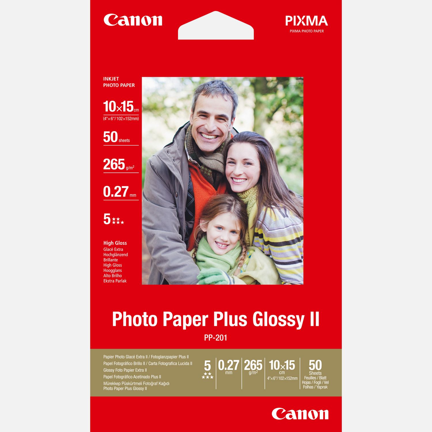 noot zwaarlijvigheid Negende Canon PP-201 Glossy II Photo Paper Plus 10 x 15 cm - 50 vel — Canon Belgie  Store