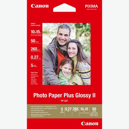 Image of Canon PP-201 Glossy II Photo Paper Plus 4x6" - 50 Sheets