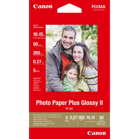 Canon PP-201 Glossy II Photo Paper Plus 4x6" - 50 Sheets