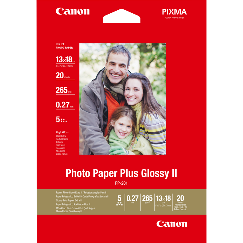 

Canon PP-201 Glossy II Photo Paper Plus 5x7" - 20 Sheets