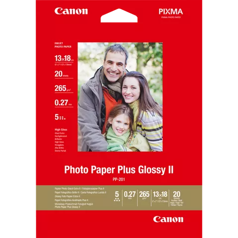 Canon PP-201 Glossy II Photo Paper Plus 5x7" - 20 Sheets