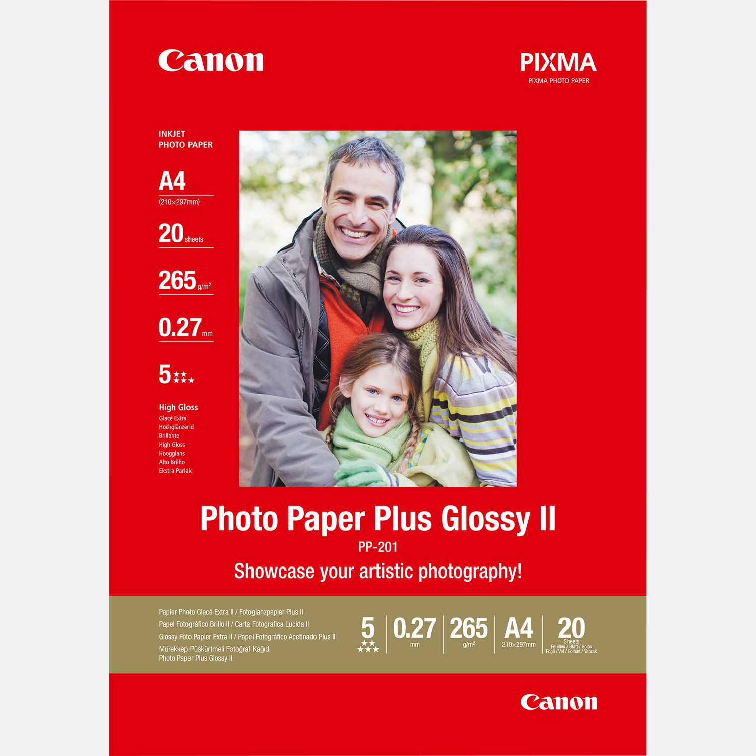 Canon PP-201 Glossy II Fotopapier Plus A4 – 20 Blatt — Canon