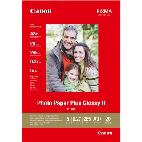 Canon PP-201 Glossy II Photo Paper Plus A3 Plus - 20 Sheets