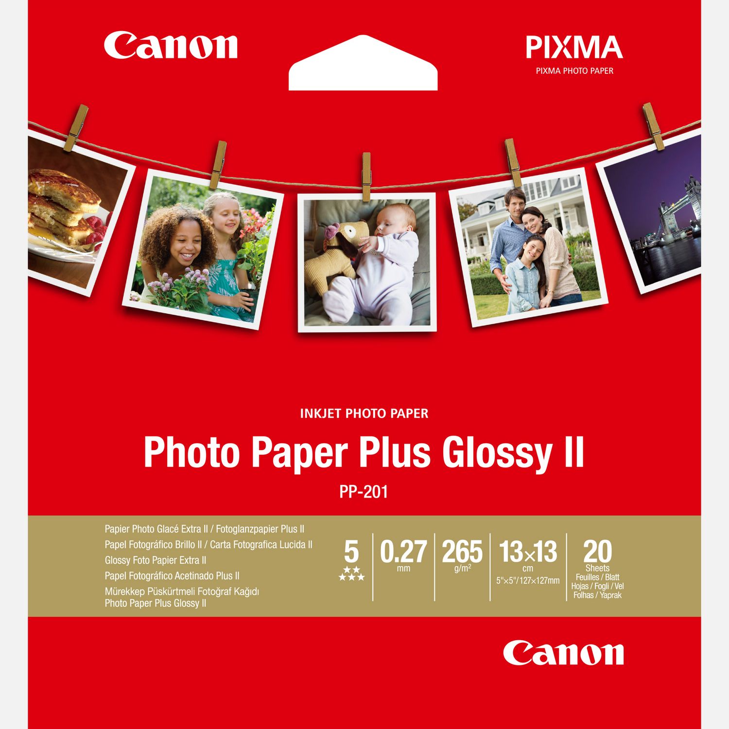Retentie auteursrechten Plenaire sessie Canon PP-201 Glossy II Photo Paper Plus 13 x 13 cm - 20 vel — Canon  Nederland Store