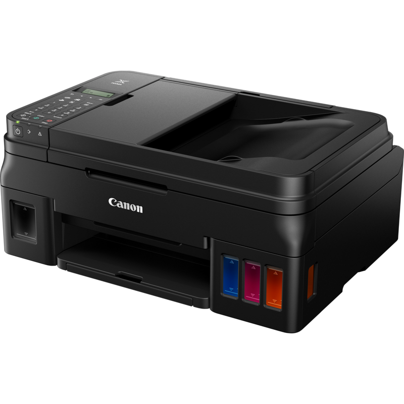 Canon PIXMA G4411 Refillable MegaTank Printer + Extra Black In Product Front Slant View