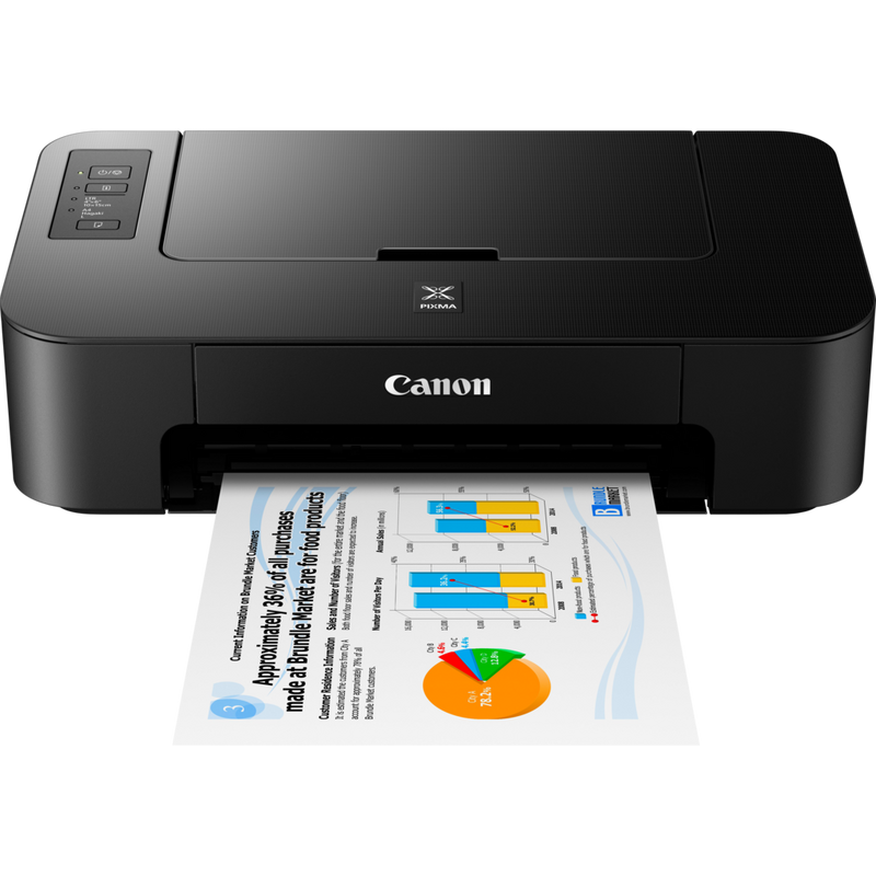 Canon PIXMA TS205 Printer Product Front View With Paper Tray Out
