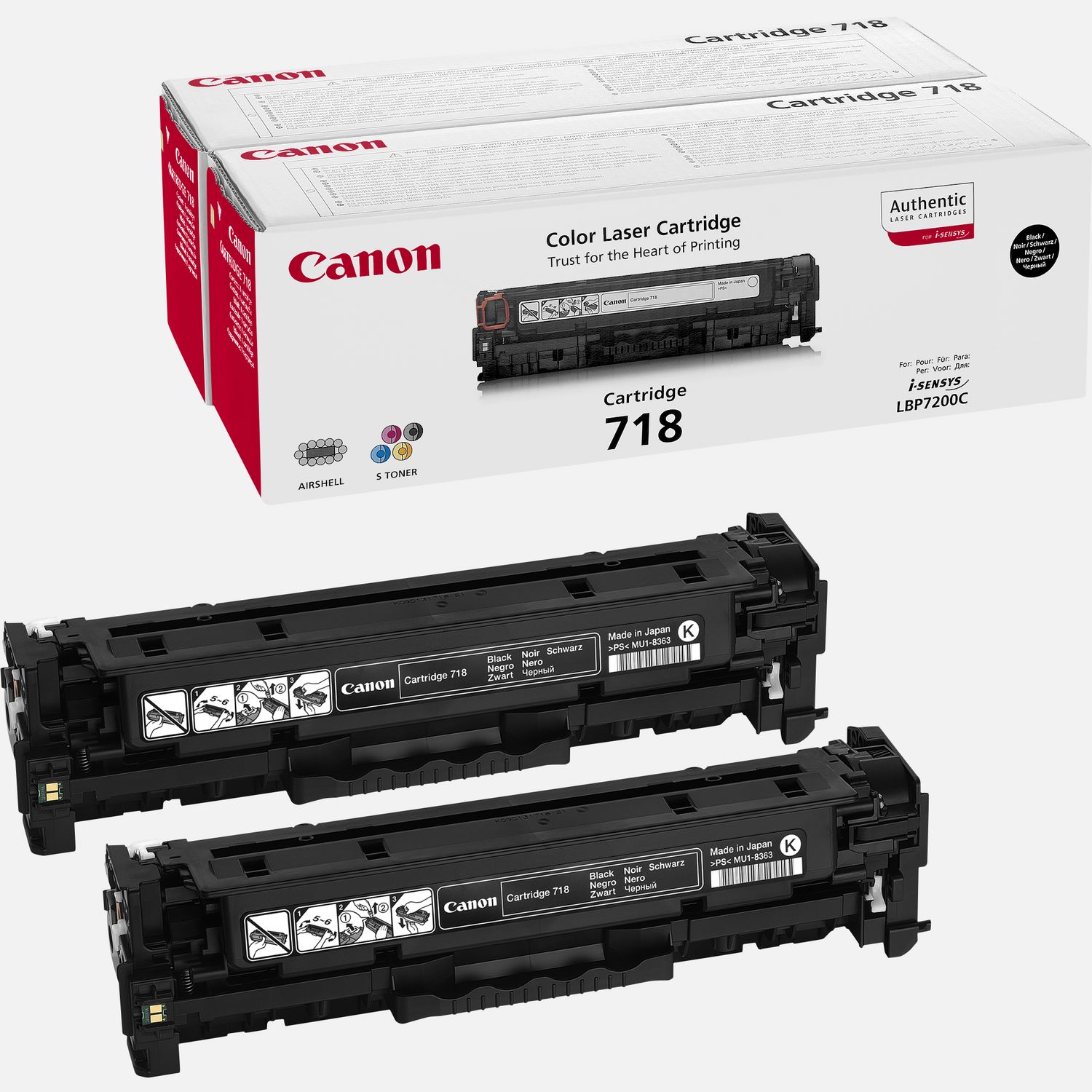 Cartouche toner noir Canon 718VP (lot de deux cartouches toner à prix réduit)