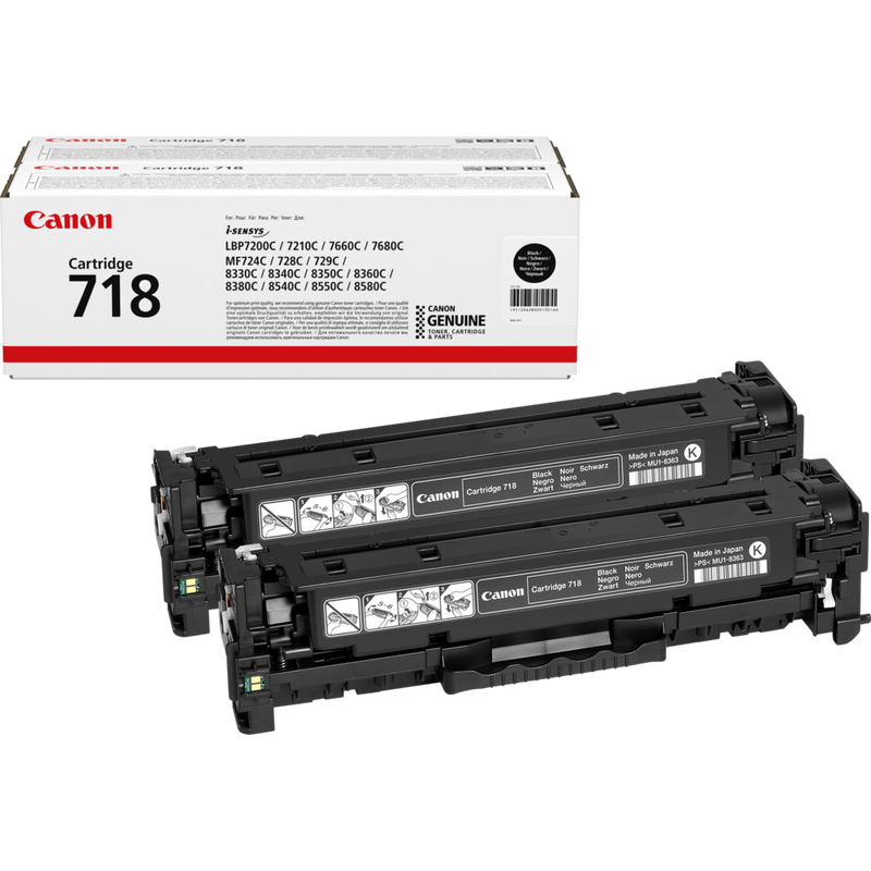 Canon 718VP Black Toner Cartridge (Twin Value Pack)