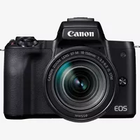 Canon EOS M50 Gehäuse + EF-M 18-150mm IS STM – Schwarz Produkt Vorderansicht