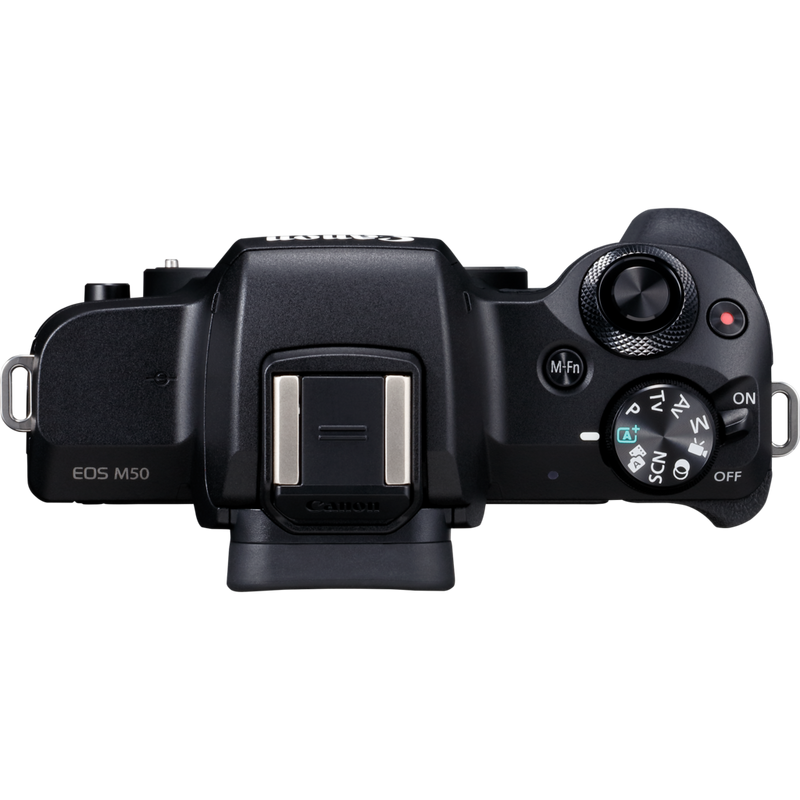 Canon EOS M50 Gehäuse – Schwarz Produkt Ansicht von oben