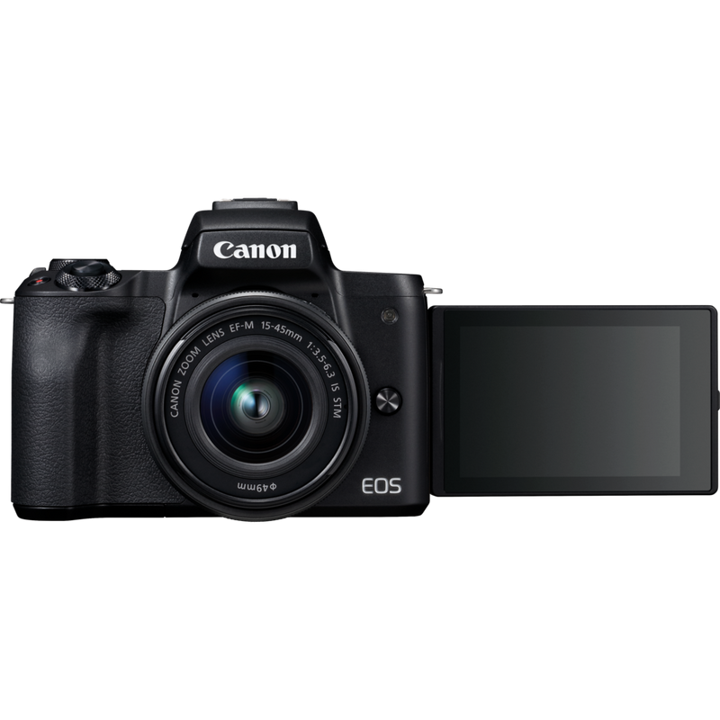 Acheter Appareil Photo Hybride Canon EOS M50 Mark II Noir Et Objectif EF-M 15-45mm IS STM - Kit