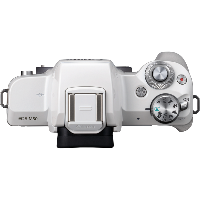 Boîtier Canon EOS M50 - Blanc Produits Vue de dessus