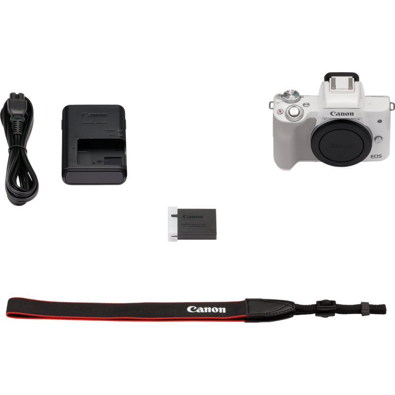 Boîtier Canon EOS M50 - Blanc Produits Contenu de la boîte