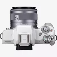 Canon EOS M50 Blanc + objectif EF-M 15-45mm STM Argent Produits Vue de dessus