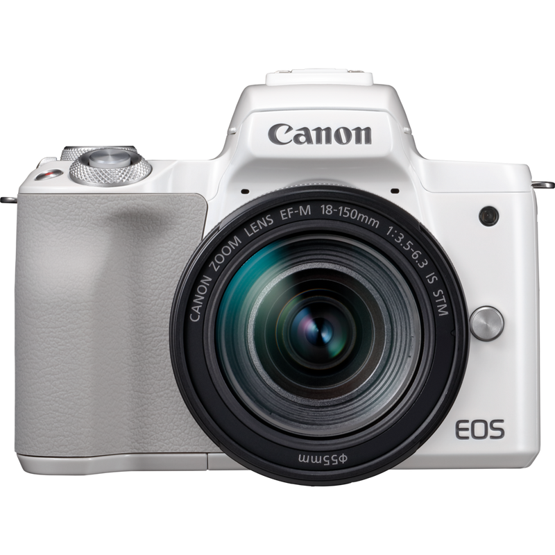 Boîtier Canon EOS M50 + Blanc EF-M 18-150mm IS STM – Argent Produits Vue avant
