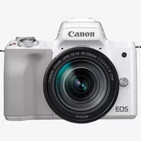 Canon EOS M50 Weiß + EF-M 18-150mm IS STM – Silber Produkt Vorderansicht