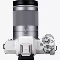 Canon EOS M50 Weiß + EF-M 18-150mm IS STM – Silber Produkt Ansicht von oben