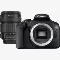 Canon EOS 2000D + Objetivo EF-S 18-135mm Producto Vista frontal con objetivo