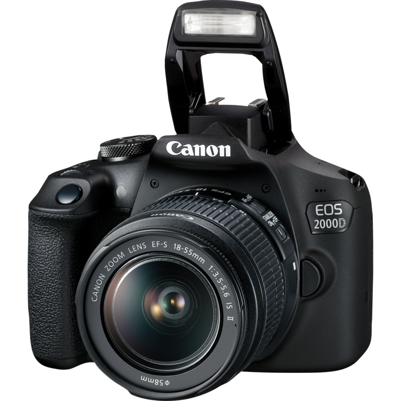 Canon EOS 2000D + EF-S 18-55mm IS II-objektiv Produkt Set forfra