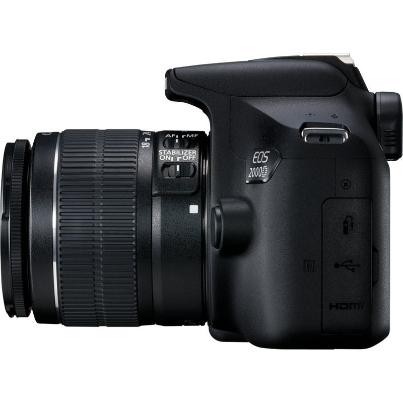 Canon EOS 2000D + EF-S 18-55mm IS II-objektiv Produkt Set fra højre