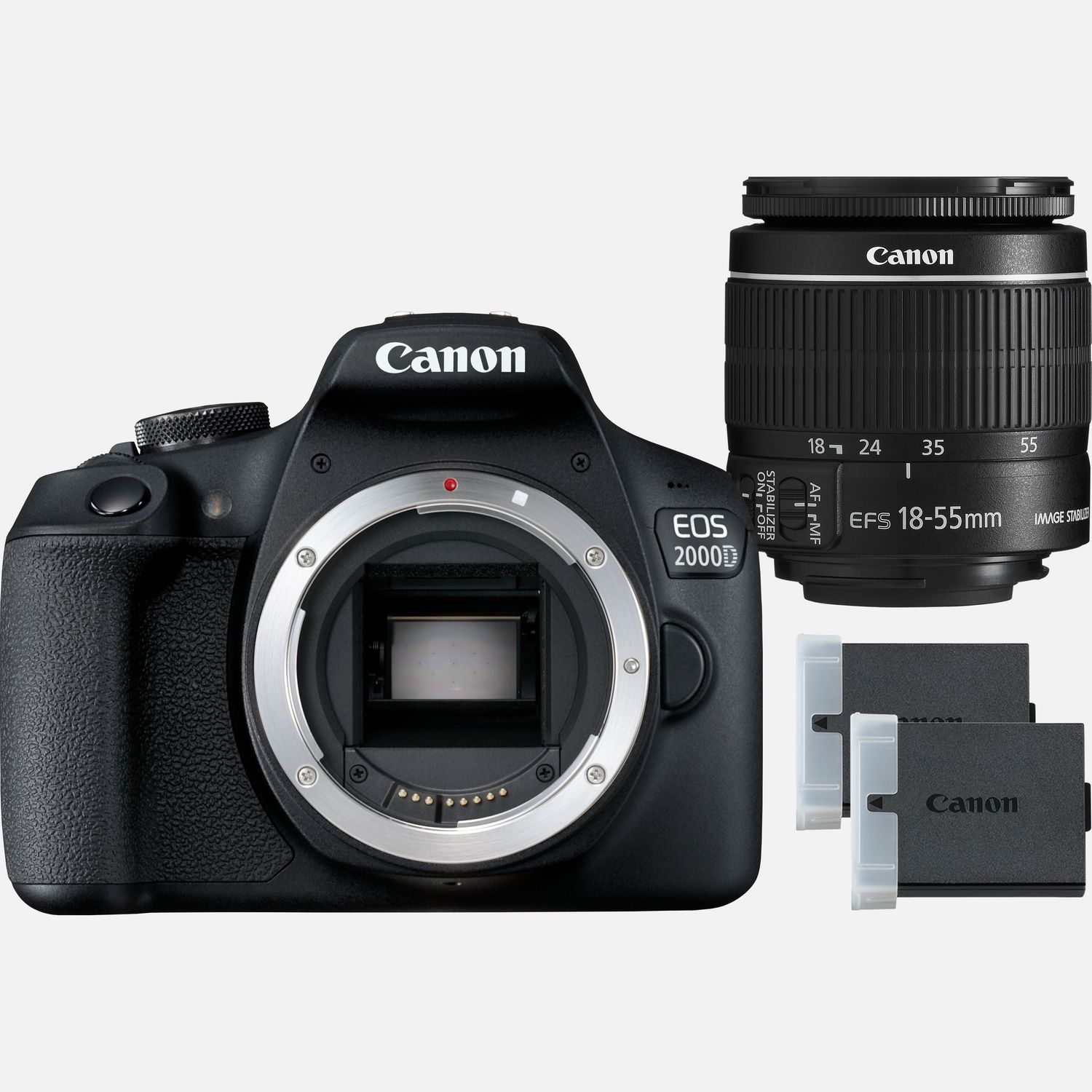 Appareil photo Canon Appareil photo reflex EOS 2000D + objectif 18-55 IS II + batterie LP-E10