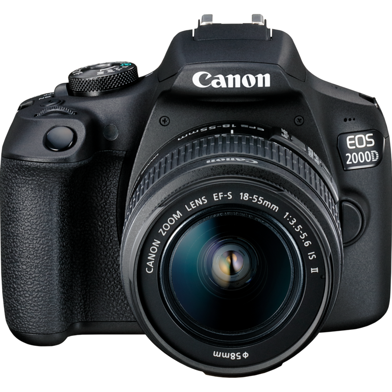 Canon EOS 2000D + EF-S 18-55mm IS II Lens + EF 75-300mm III Lens Product Front View