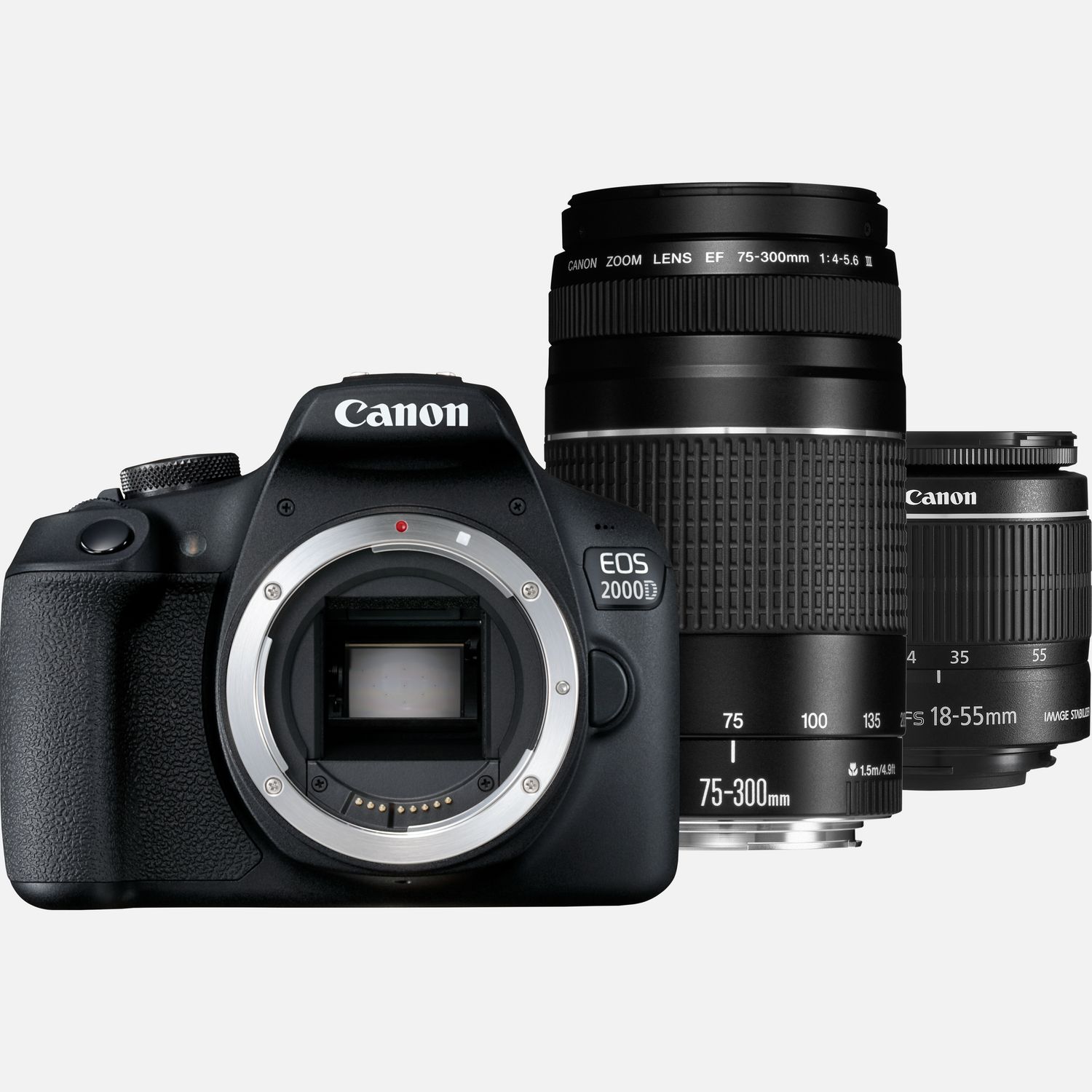 Buy Canon EOS 2000D + EF-S 18-55mm IS II Lens + EF 75-300mm III Lens in  Wi-Fi Cameras — Canon OY Store