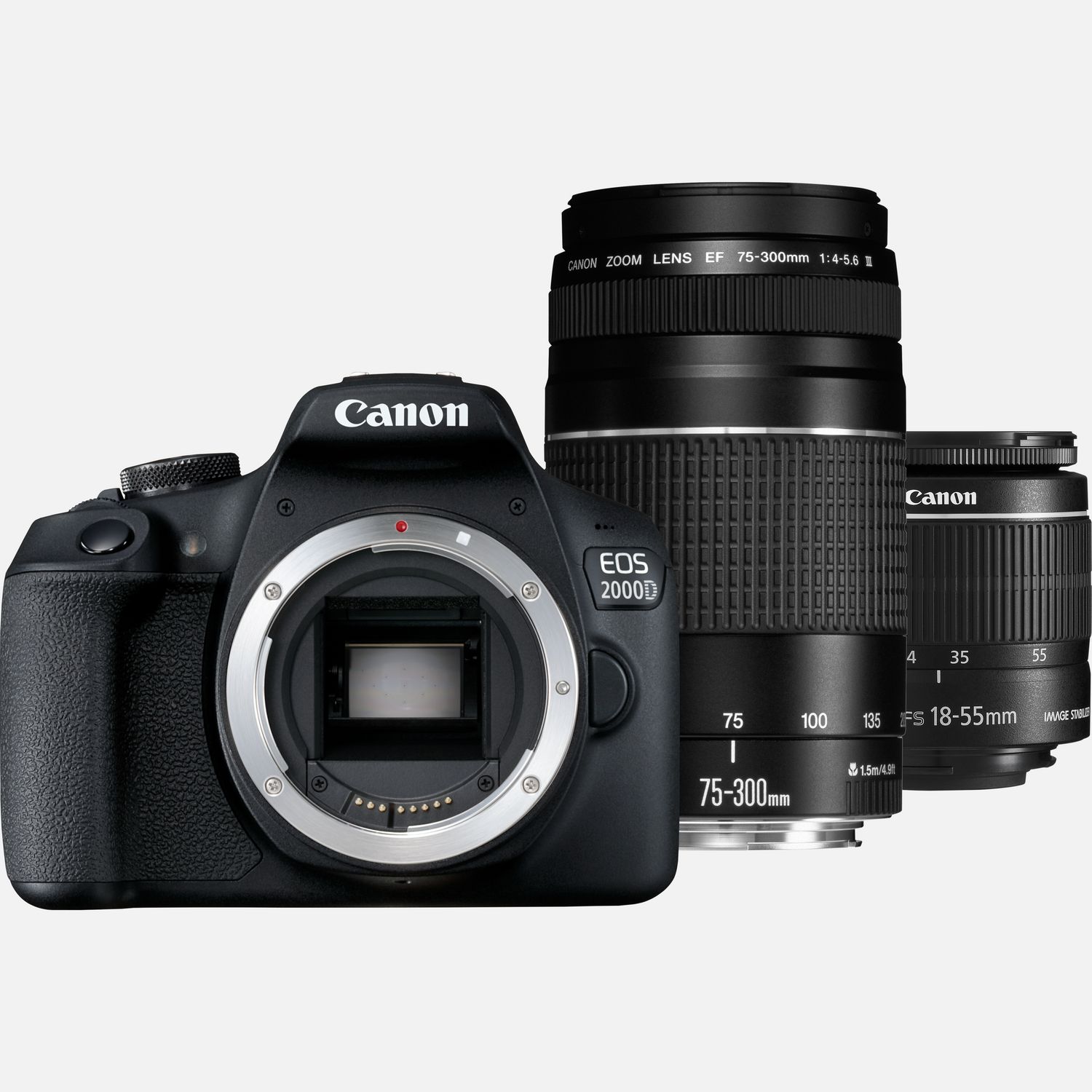 Canon Appareil photo reflex EOS 2000D + Objectif EF-S 18-55mm IS II + Objectif EF 75-300mm III