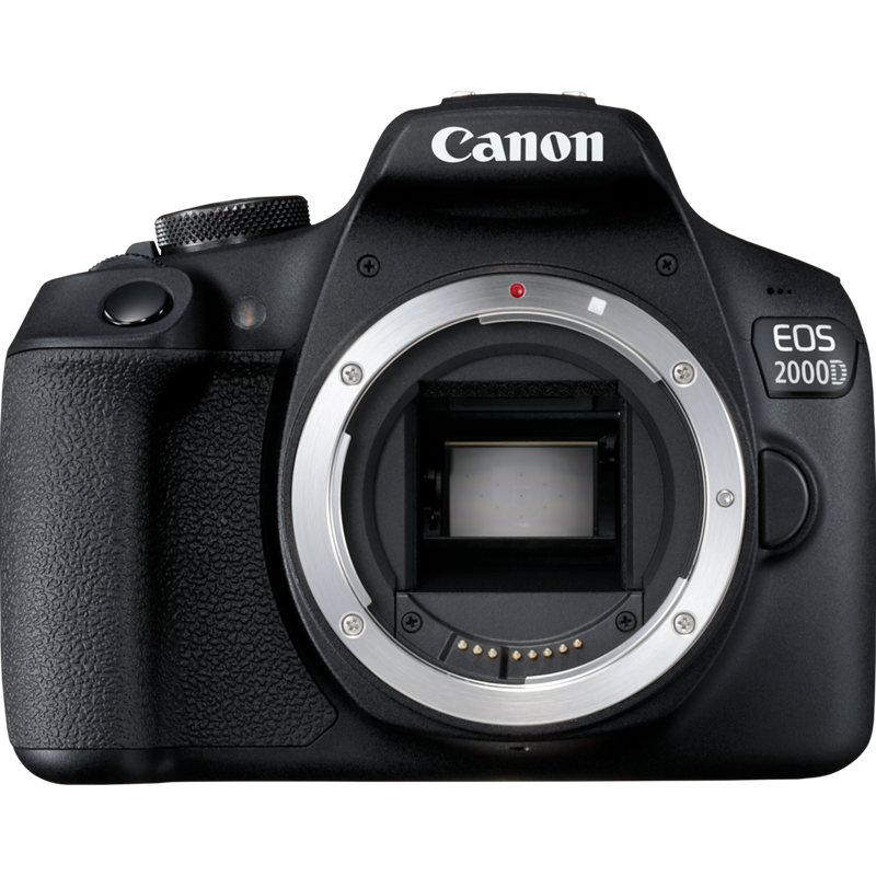 Canon Refurbished EOS 2000D Camera, Black Product Front View