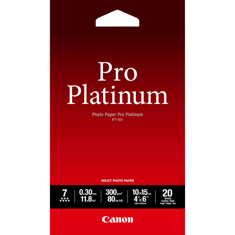 Papel fotográfico Pro Platinum A4 Canon PT-101 + 20 folhas — Loja Canon Portugal