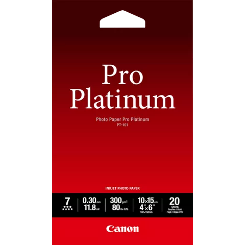 Canon PT-101 Pro Platinum Photo Paper 4x6” - 50 sheets