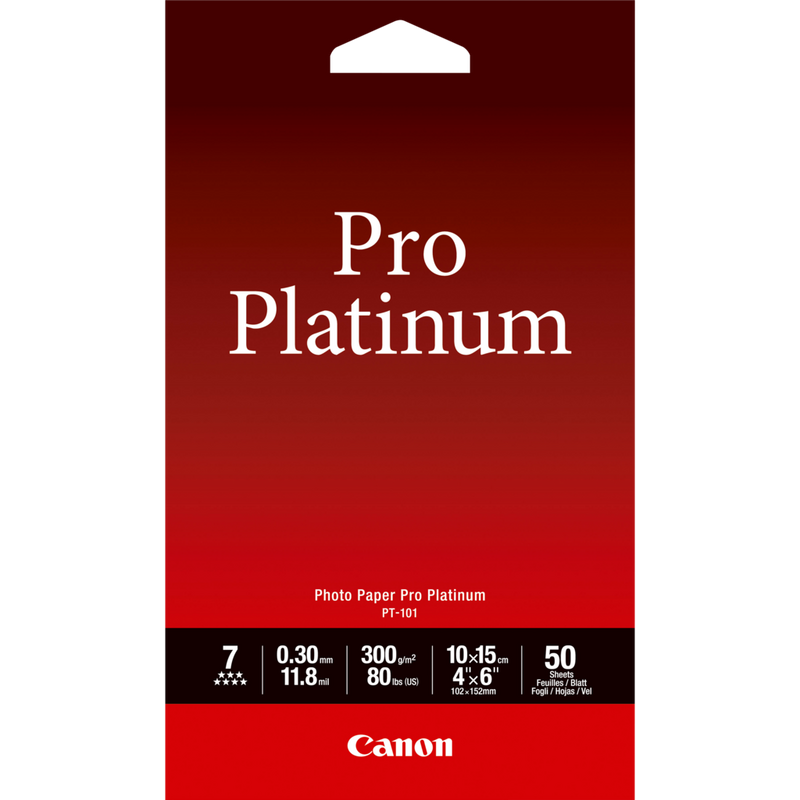 

Canon PT-101 Pro Platinum Photo Paper 4x6” - 50 sheets