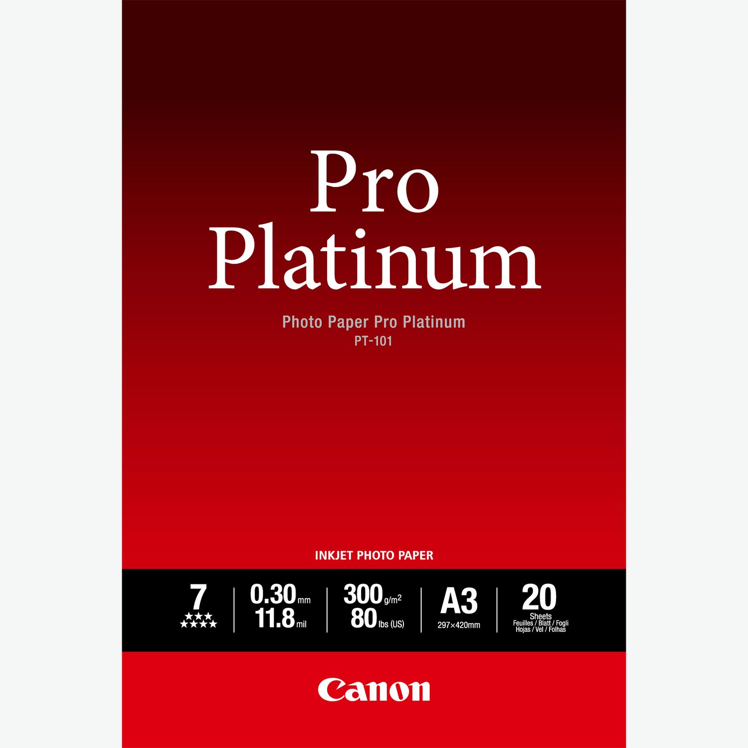 Papier photo professionnel Platinum A3 Plus Canon PT-101 - 10
